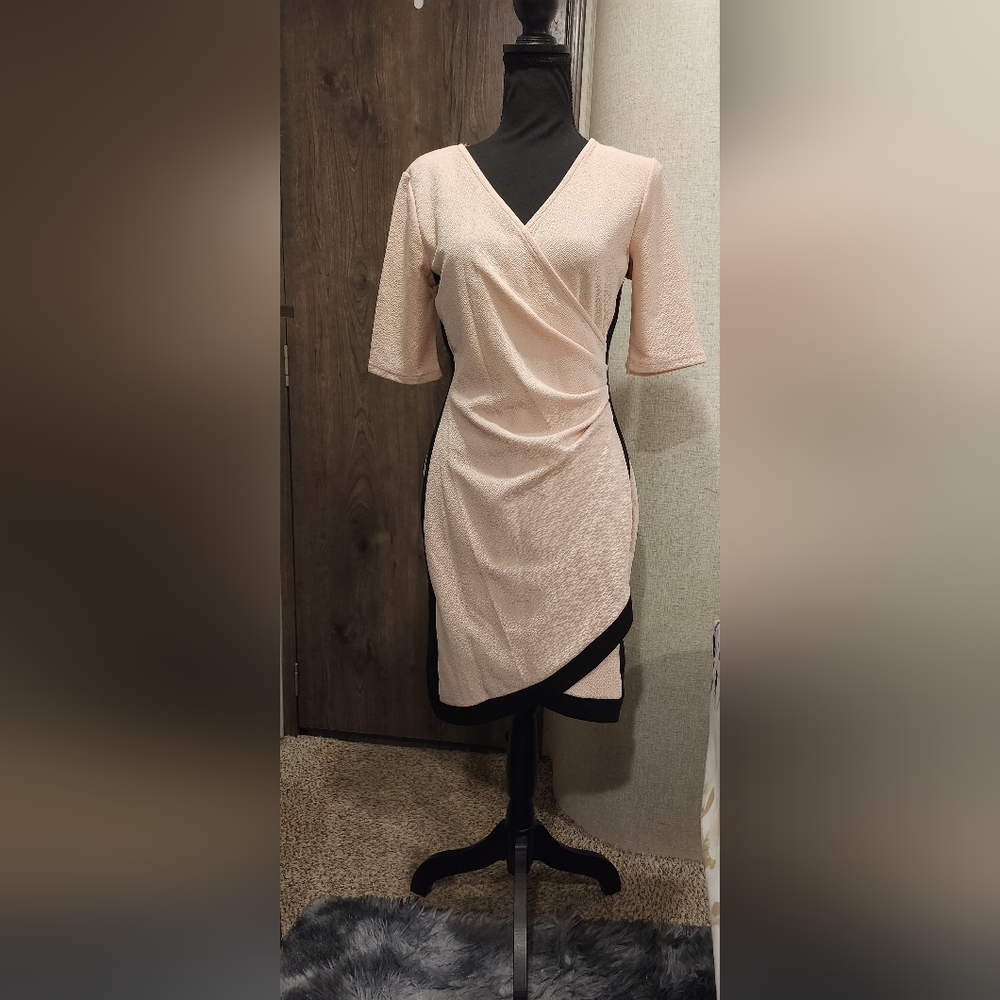 Women's V-Neck Bodycon Sheath Cocktail. Light Pink!